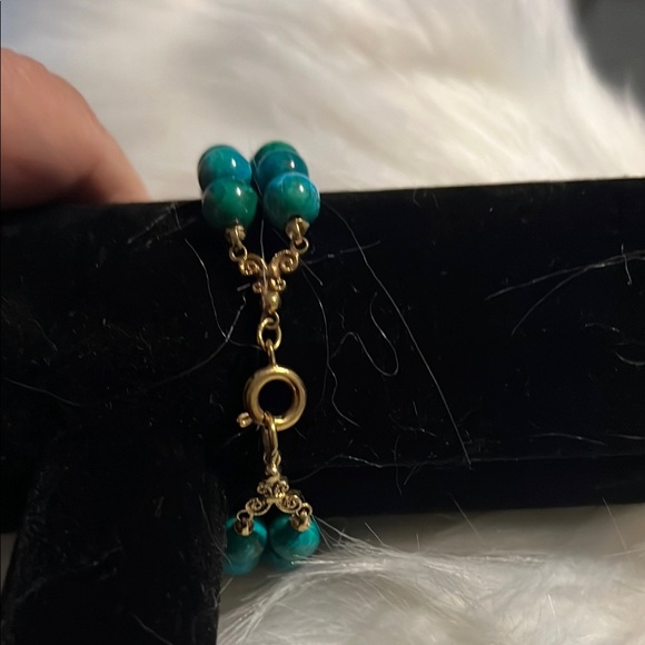 Beautiful Dark Teal Beaded Bracelet - Picture 2 of 5